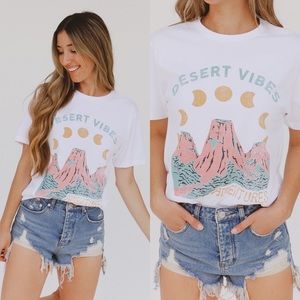 white desert graphic tee
